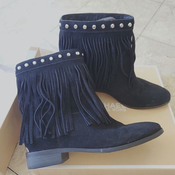 Michael kors fringe suede studded boots black - Picture 8 of 9